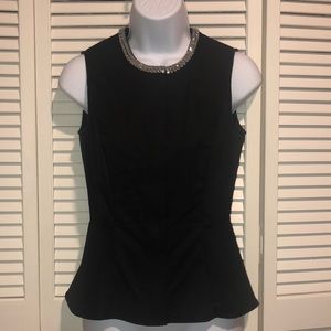 3:1 Phillip Lim Target beaded black peplum top